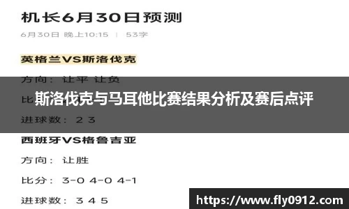 斯洛伐克与马耳他比赛结果分析及赛后点评